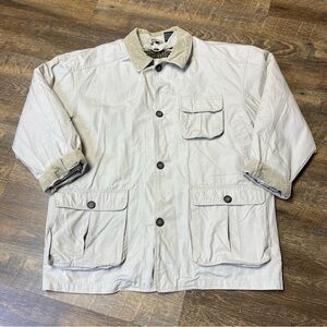 Country Barn Tan Utility Chore Barn Coat With Liner Men's Large Corduroy Trim